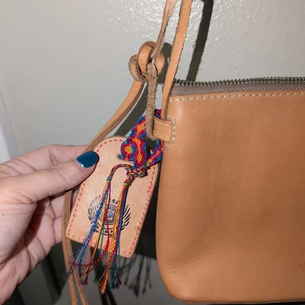 Consuela Beige Crossbody Bag with Colorful Strap - Picture 3 of 8